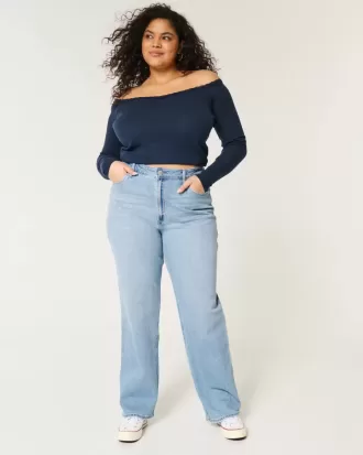 Jeans Dad Curvy a vita ultra alta e lavaggio medio