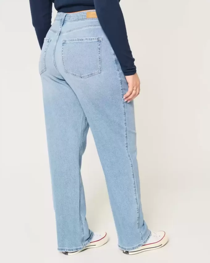Jeans Dad Curvy a vita ultra alta e lavaggio medio