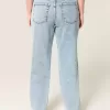 Jeans dritti a vita alta con lavaggio medio