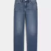 Jeans dritti a vita alta con lavaggio medio Jeans dritti a vita alta con lavaggio medio