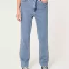 Jeans dritti anni ’90 a vita alta con lavaggio medio