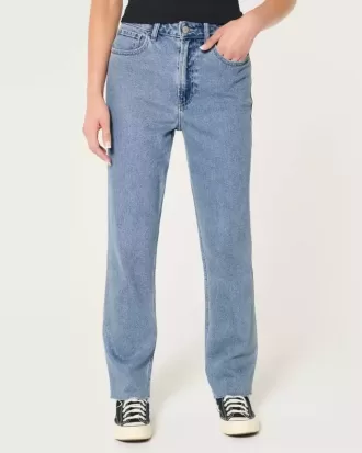 Jeans dritti anni ’90 a vita alta con lavaggio medio
