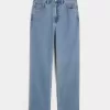 Jeans dritti anni ’90 a vita alta con lavaggio medio