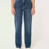 Jeans dritti anni ’90 a vita alta lavaggio scuro