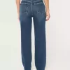 Jeans dritti anni ’90 a vita alta lavaggio scuro