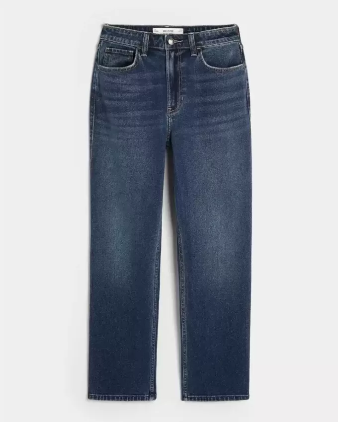 Jeans dritti anni ’90 a vita alta lavaggio scuro