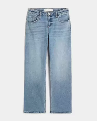 Jeans dritti e rilassati a vita bassa con lavaggio medio