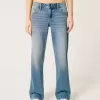 Jeans dritti e rilassati a vita bassa con lavaggio medio