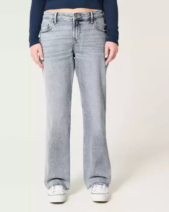 Jeans dritti e rilassati a vita bassa con lavaggio medio