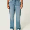Jeans dritti e rilassati a vita bassa con lavaggio medio