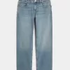 Jeans dritti e rilassati a vita bassa con lavaggio medio