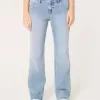 Jeans dritti e rilassati a vita bassa, lavaggio medio effetto consumato
