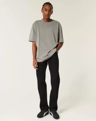 Jeans dritti neri anti-sbiadimento