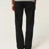 Jeans dritti neri anti-sbiadimento