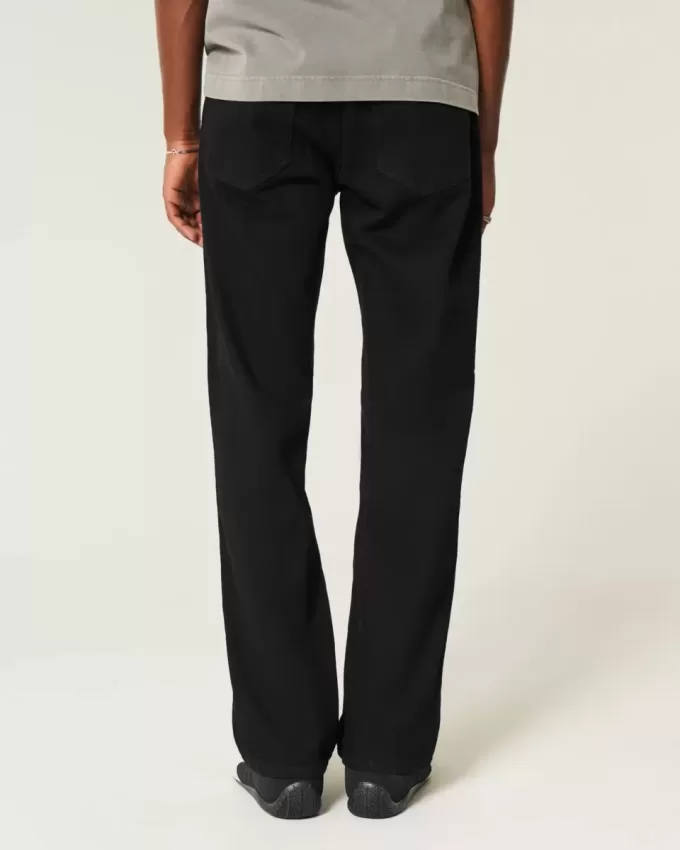 Jeans dritti neri anti-sbiadimento