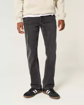 Jeans dritti neri lavati