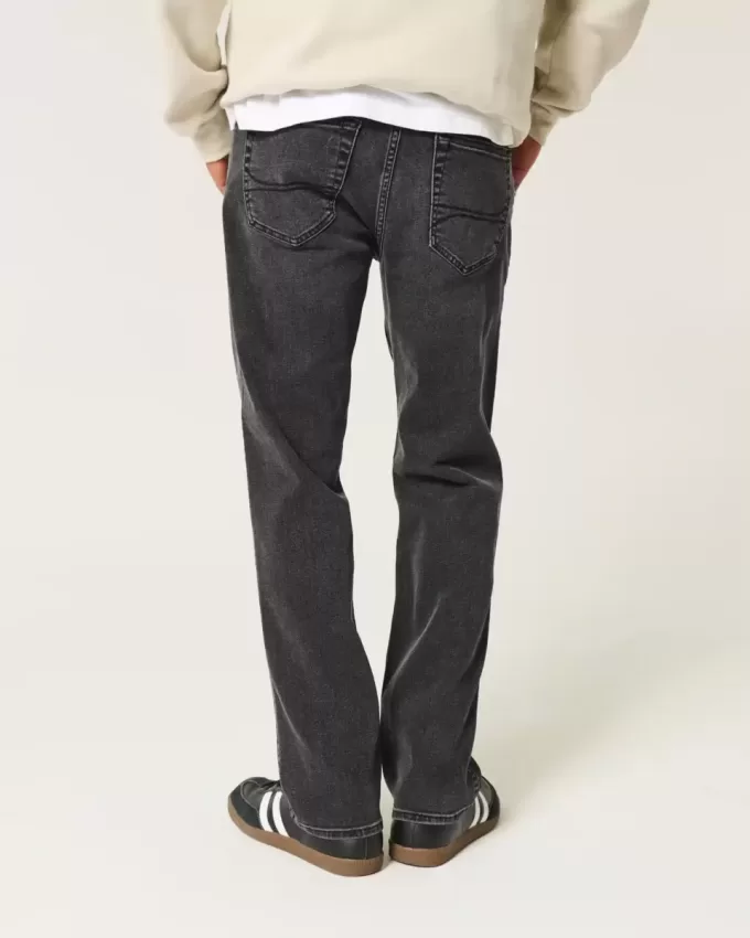 Jeans dritti neri lavati