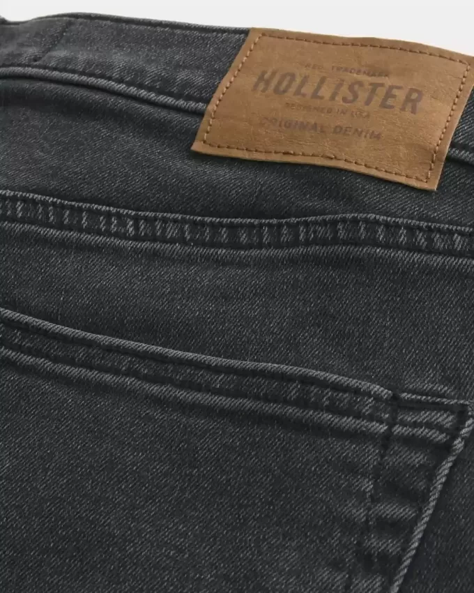 Jeans dritti neri lavati