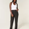 Jeans dritti neri lavati a vita alta Curvy