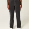 Jeans dritti neri lavati a vita alta Curvy