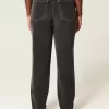 Jeans dritti neri lavati a vita alta Curvy