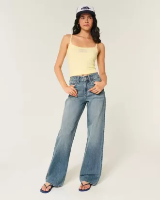 Jeans larghi a vita alta
