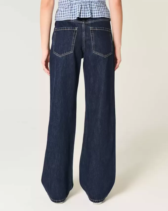 Jeans larghi a vita alta con lavaggio medio