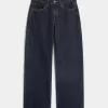 Jeans larghi a vita alta con lavaggio medio