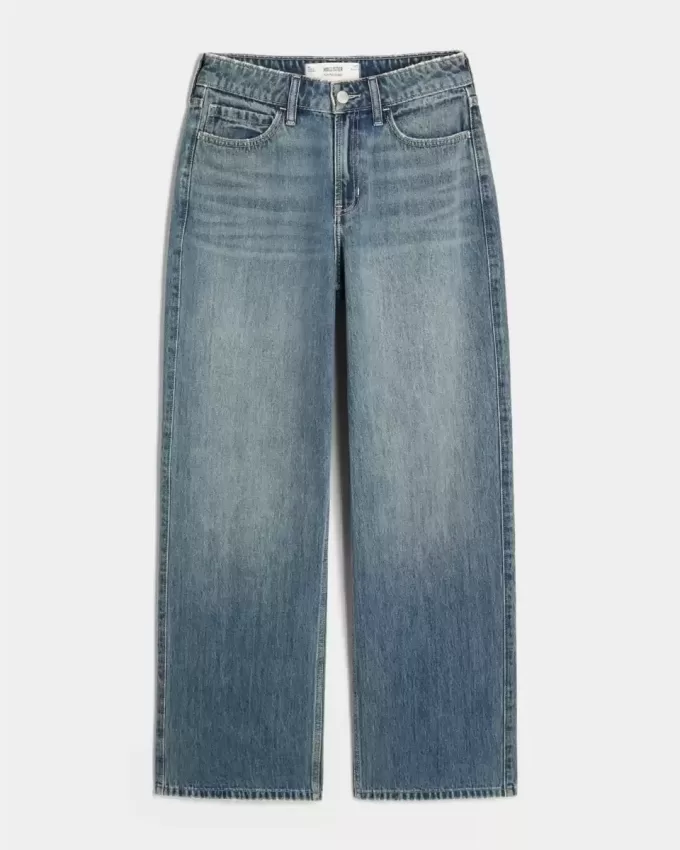 Jeans larghi a vita alta