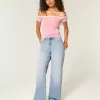 Jeans larghi a vita alta con lavaggio medio