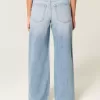 Jeans larghi a vita alta con lavaggio medio