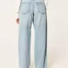 Jeans larghi a vita bassa con cintura comoda e lavaggio chiaro