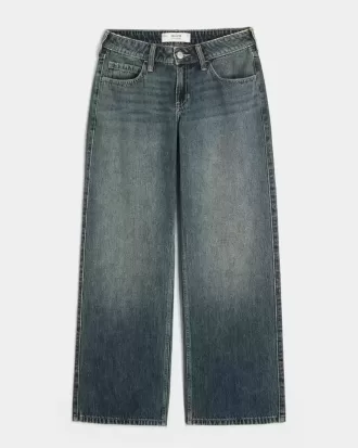 Jeans larghi a vita bassa con lavaggio medio
