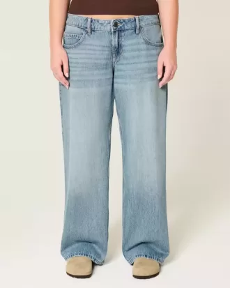 Jeans larghi a vita bassa con lavaggio medio