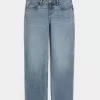 Jeans larghi a vita bassa con lavaggio medio