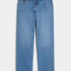 Jeans larghi a vita bassa con lavaggio medio