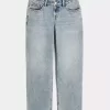 Jeans larghi a vita bassa con lavaggio medio