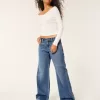Jeans larghi a vita bassa con lavaggio scuro