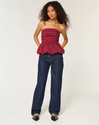 Jeans larghi a vita bassa con lavaggio scuro