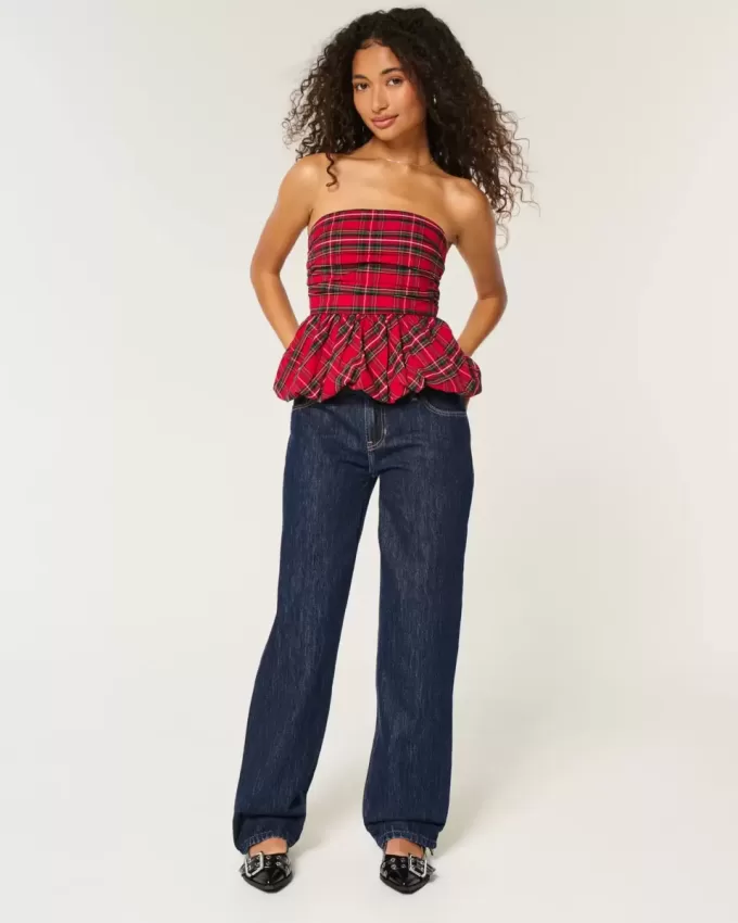 Jeans larghi a vita bassa con lavaggio scuro