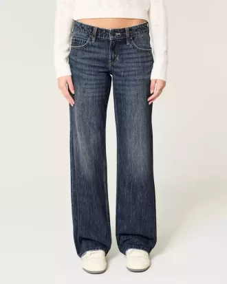 Jeans larghi a vita bassa con lavaggio scuro