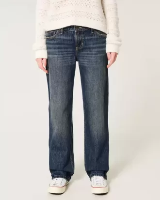 Jeans larghi a vita bassa con lavaggio scuro