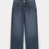 Jeans larghi a vita bassa con lavaggio scuro