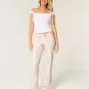 Jeans larghi a vita bassa con stampa Doe
