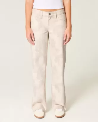 Jeans larghi a vita bassa con stampa Doe