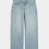 Jeans larghi a vita bassa effetto consumato