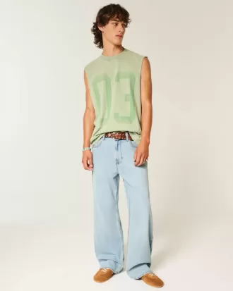 Jeans larghi bootcut lavaggio chiaro