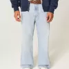 Jeans larghi bootcut lavaggio chiaro