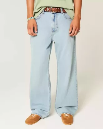 Jeans larghi bootcut lavaggio chiaro