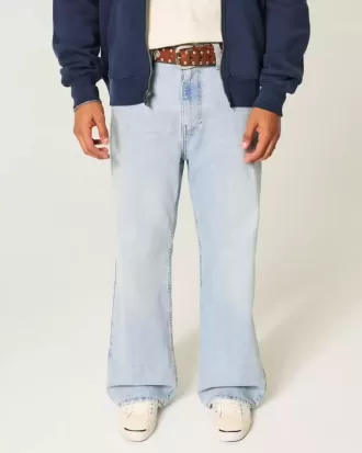 Jeans larghi bootcut lavaggio chiaro